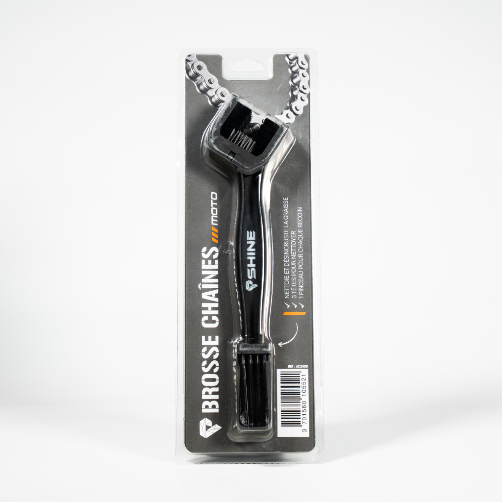 Brosse chaîne moto – Nettoyage précis et rapide | Shine