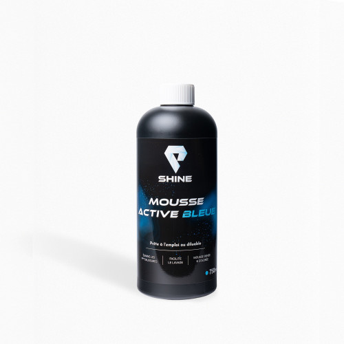 Une mousse de prélavage efficace, Bleue et parfumée, pour un lavage fun et visuel.
