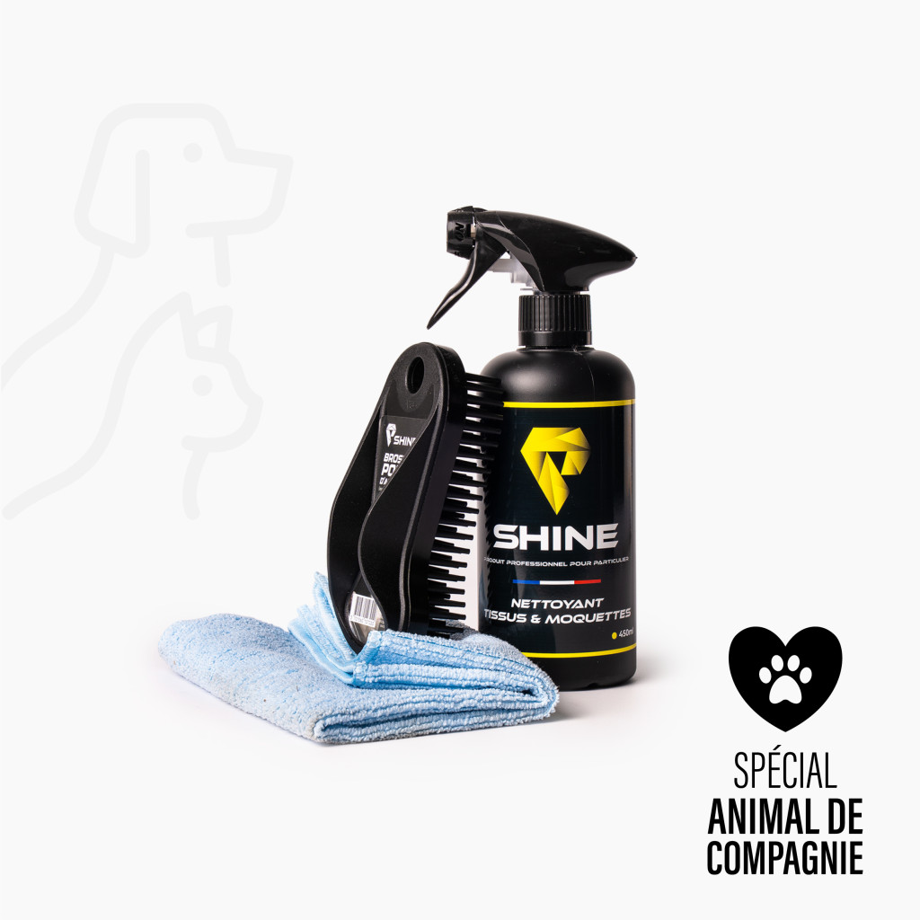 Pack anti poils d’animaux voiture – Nettoyage intérieur Shine