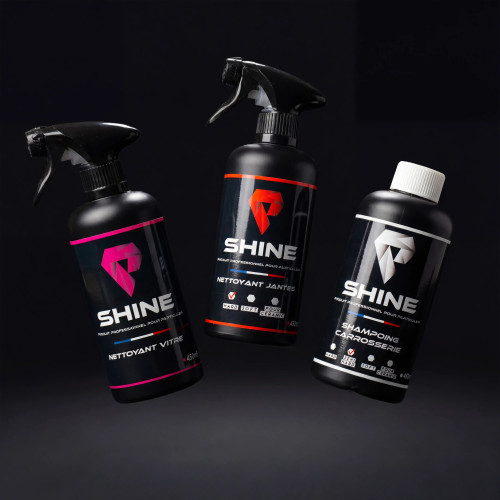 Pack starter lavage auto Shine – Jantes, vitres et carrosserie