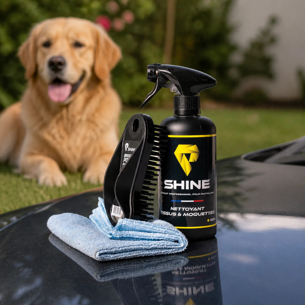 Pack anti poils d’animaux voiture – Nettoyage intérieur Shine
