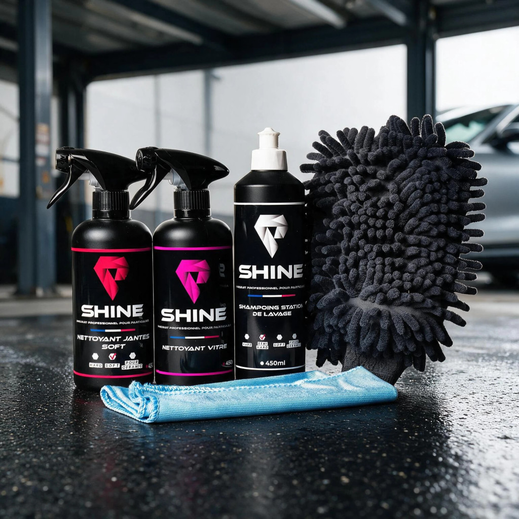 Pack station de lavage Shine – Kit lavage auto sans seau